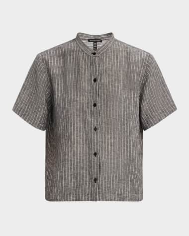 Eileen Fisher Boxy Striped Organic Linen Shirt