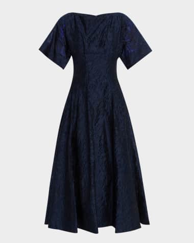 SIMKHAI Rosalie Pleated Fil Coupe Midi Dress