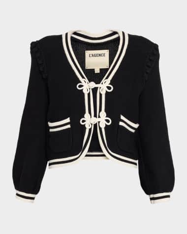L'Agence Kaito Contrast-Trim Cardigan