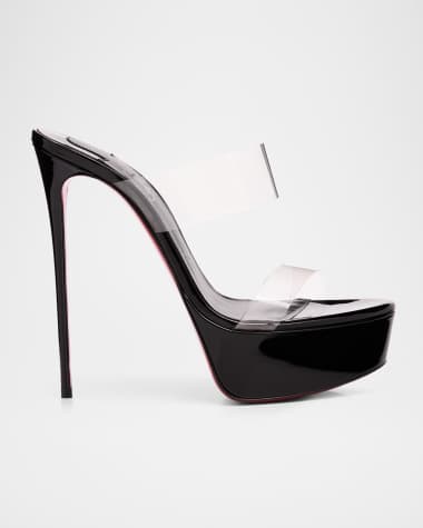 Christian Louboutin Just Nothing Clear Red Sole Platform Slide Sandals