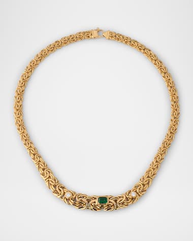 AZLEE Empress Emerald and Diamond Necklace