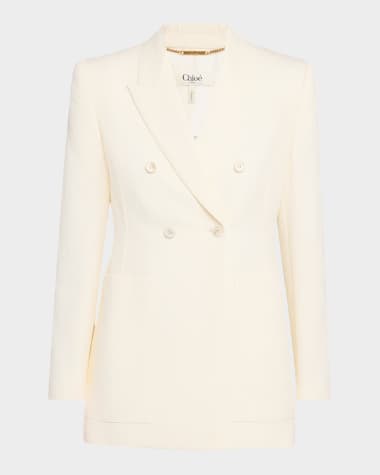 Chloe Paisley Jacquard Double-Breasted Jacket