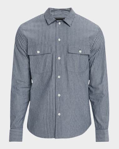 Vince Men's Railroad Stripe Sport Shirt