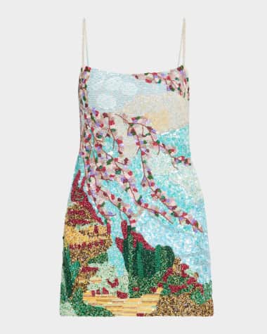Cult Gaia Bebe Hand-Beaded Mini Dress
