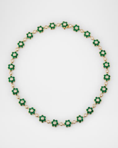 Anita Ko 18K Yellow Gold Colombian Emerald and Diamond Flora Choker