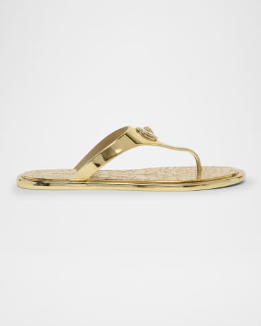 Versace Alia Flat Laminated Rubber Slides