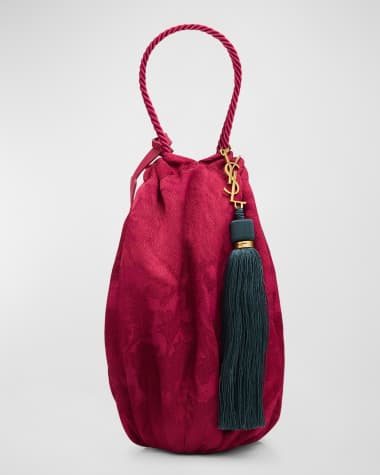 Saint Laurent Tassel YSL Evening Pouch Bag in Jacquard