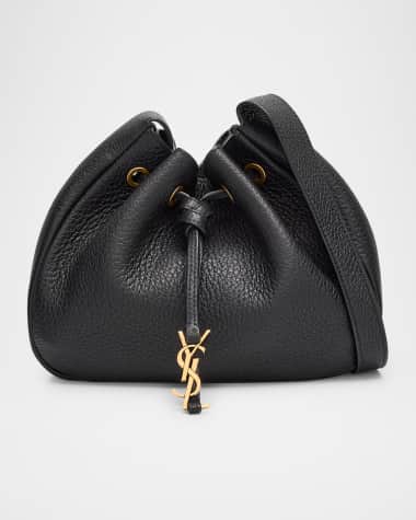 Saint Laurent Paris VII Mini YSL Hobo Bag in Grained Leather