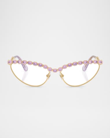 SWAROVSKI SK1030 Crystal Cat-Eye Metal Optical Frames