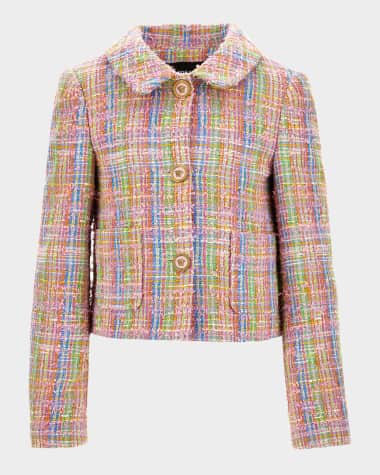 Versace Girl's Informal Tweed Jacket, Size 6-14