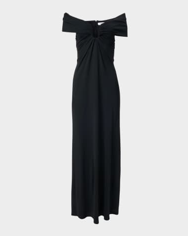 Carolina Herrera Off-The-Shoulder Ruched Gown