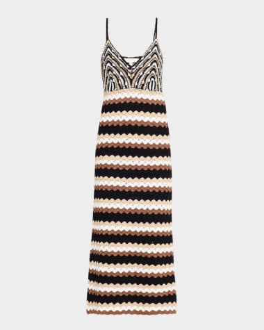 Ramy Brook Harlow Crochet Knit Midi Dress