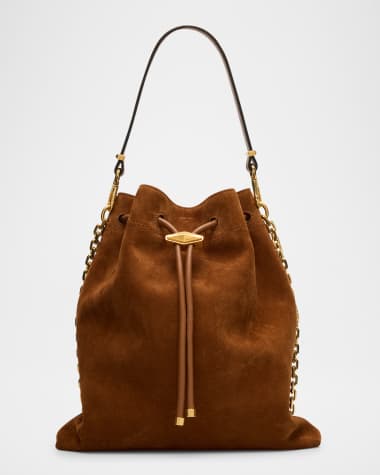 Jimmy Choo Cinch Suede Bucket Bag with Chain