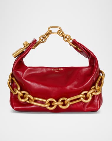 Balmain Sync Chain Mini Top-Handle Bag in Calfskin Leather