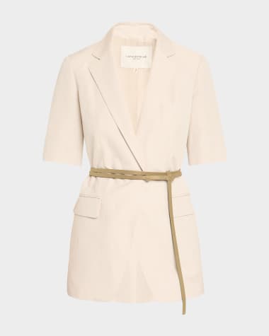 Lafayette 148 New York Belted Wrap-Front Blazer
