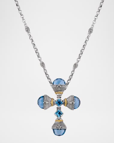 Konstantino Kyma Blue Spinel and Swiss Blue Topaz Necklace