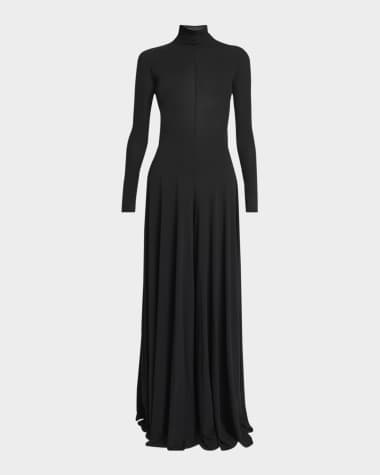 ALAIA Sheer Open-Back Turtleneck Jumpsuit