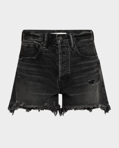 MOUSSY VINTAGE Harrington Distressed Denim Shorts