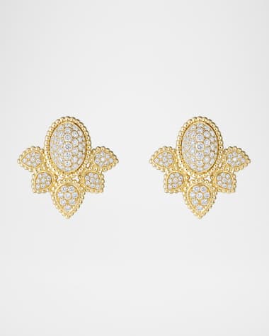 Boucheron Serpent Boheme Vintage 18K Yellow Gold Diamond Stud Earrings