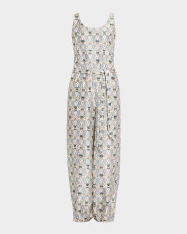 Loro Piana Nadia Belted Wide-Leg Cuffed Romper
