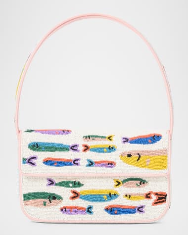 STAUD Tommy Beaded Shoulder Bag