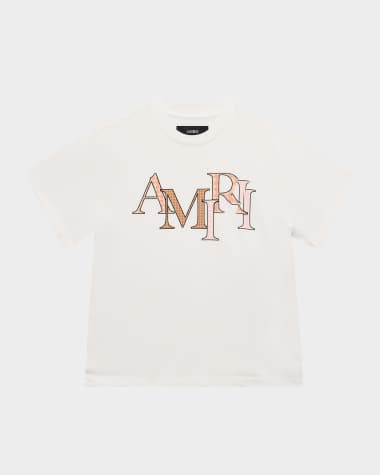 Amiri Kid's Staggered Logo Short-Sleeve T-Shirt, Size 4-12