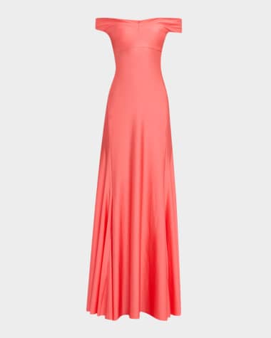 Chiara Boni La Petite Robe Off-Shoulder Jersey Gown
