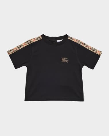 Burberry Boy's Cedar Check Tape Short-Sleeve T-Shirt, Size 6M-2