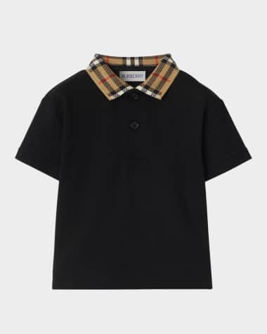 Burberry Boy's Johane Check Polo, Size 6M-T