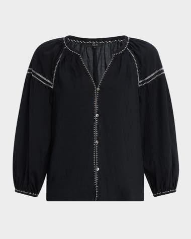 Rails Vasia Button-Front Blouse