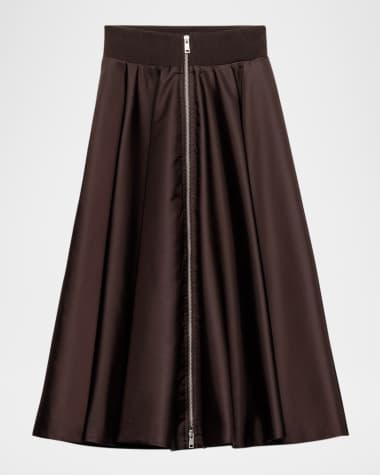 Prada Re-Nylon Zip-Front Midi Circle Skirt