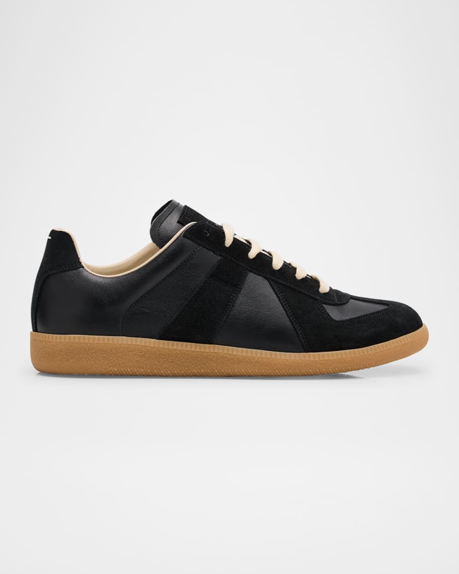 Maison Margiela Men's Replica Leather Low-Top Sneakers | Neiman Marcus