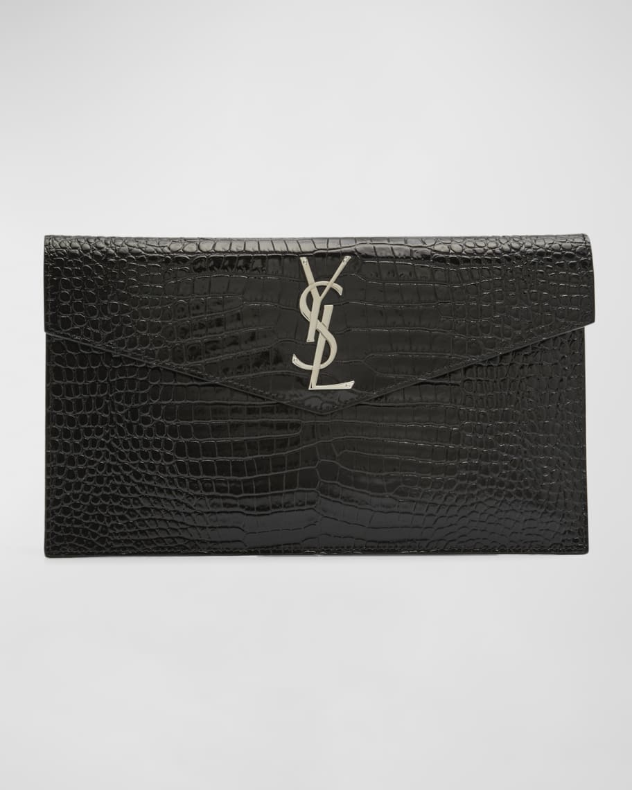 Ysl best sale croc pouch