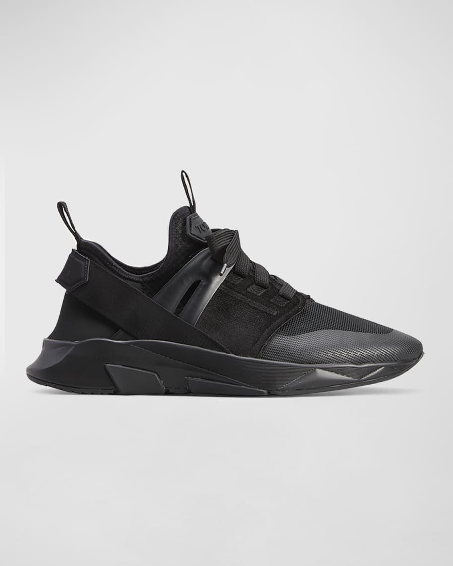 TOM FORD Men's Jago Mesh Leather Heel-Strap Trainer Sneakers