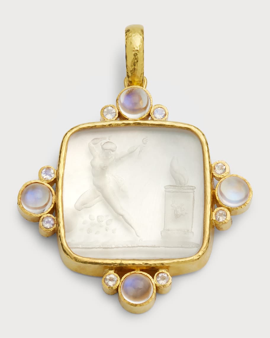Elizabeth Locke 19K Venetian Glass Intaglio Goddess at Altar Pendant