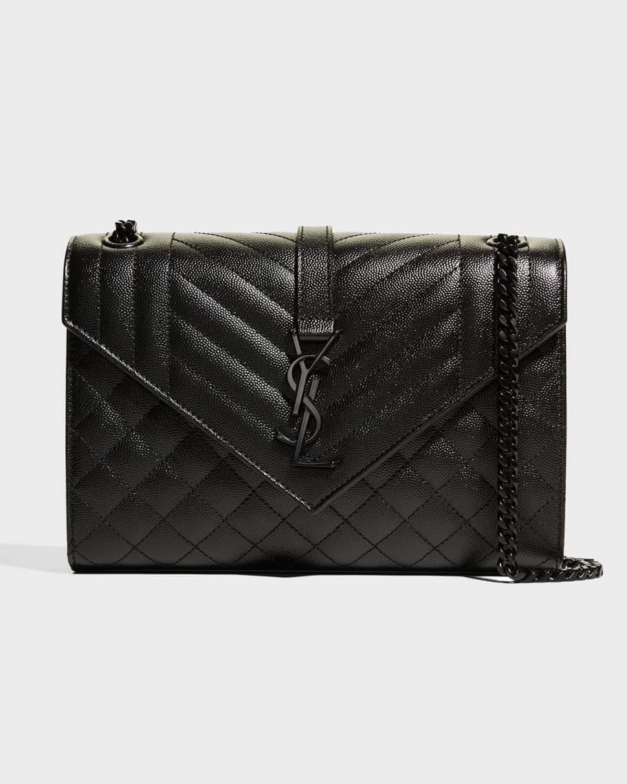 Saint Laurent Envelope Triquilt Medium YSL Shoulder Bag in Grained Leather Neiman Marcus