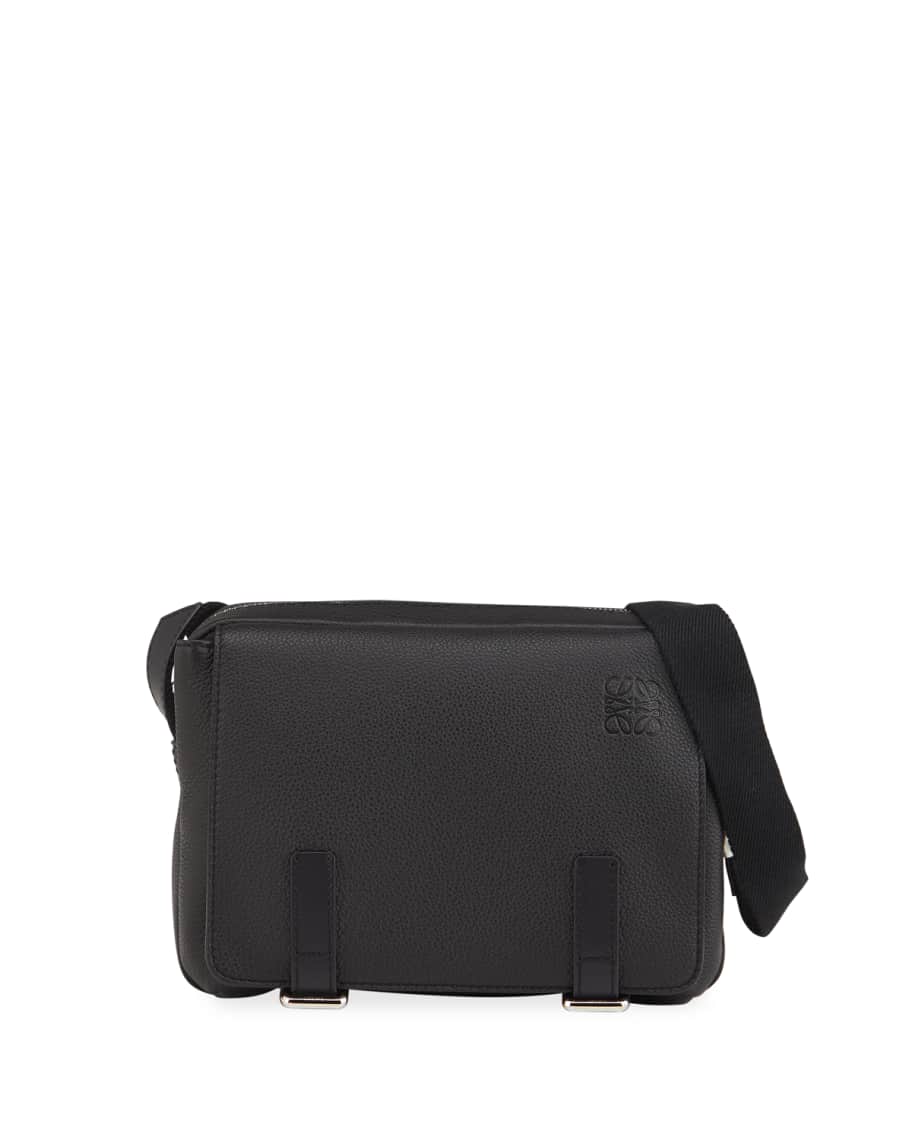 LOEWE☆ブラック Military Messenger レザー バッグ XS Military messenger bag in soft grained calfskin Black - LOEWE