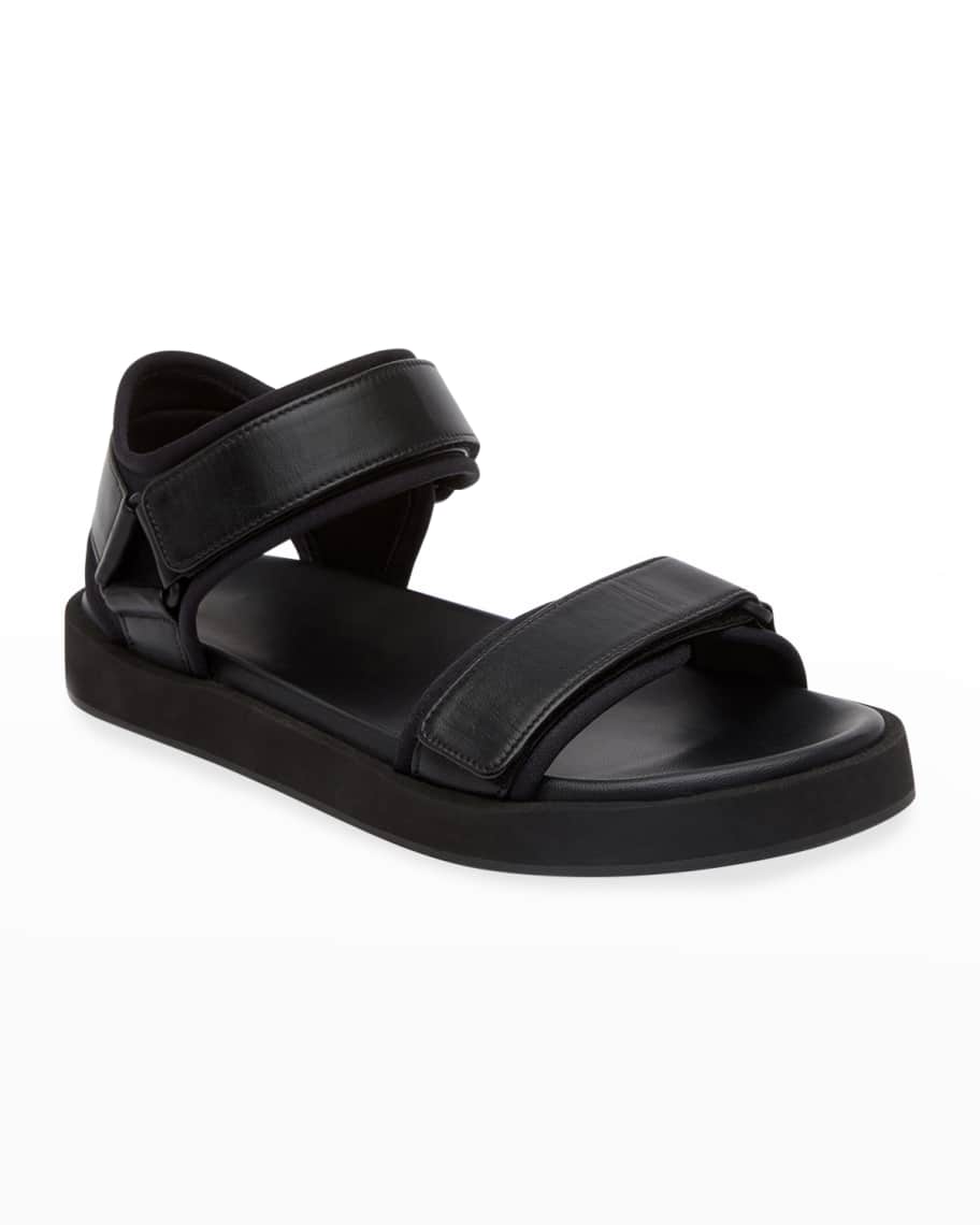 サンダル・ミュール The Row Hook and Loop leather sandals Hook and Loop leather sandals in metallic - The Row | Mytheresa