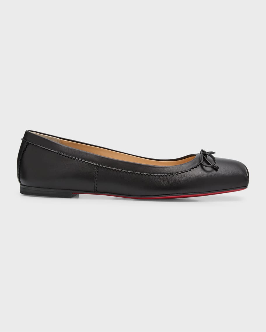 Christian Louboutin Mamadrague Napa Bow Ballerina Flats | Neiman 