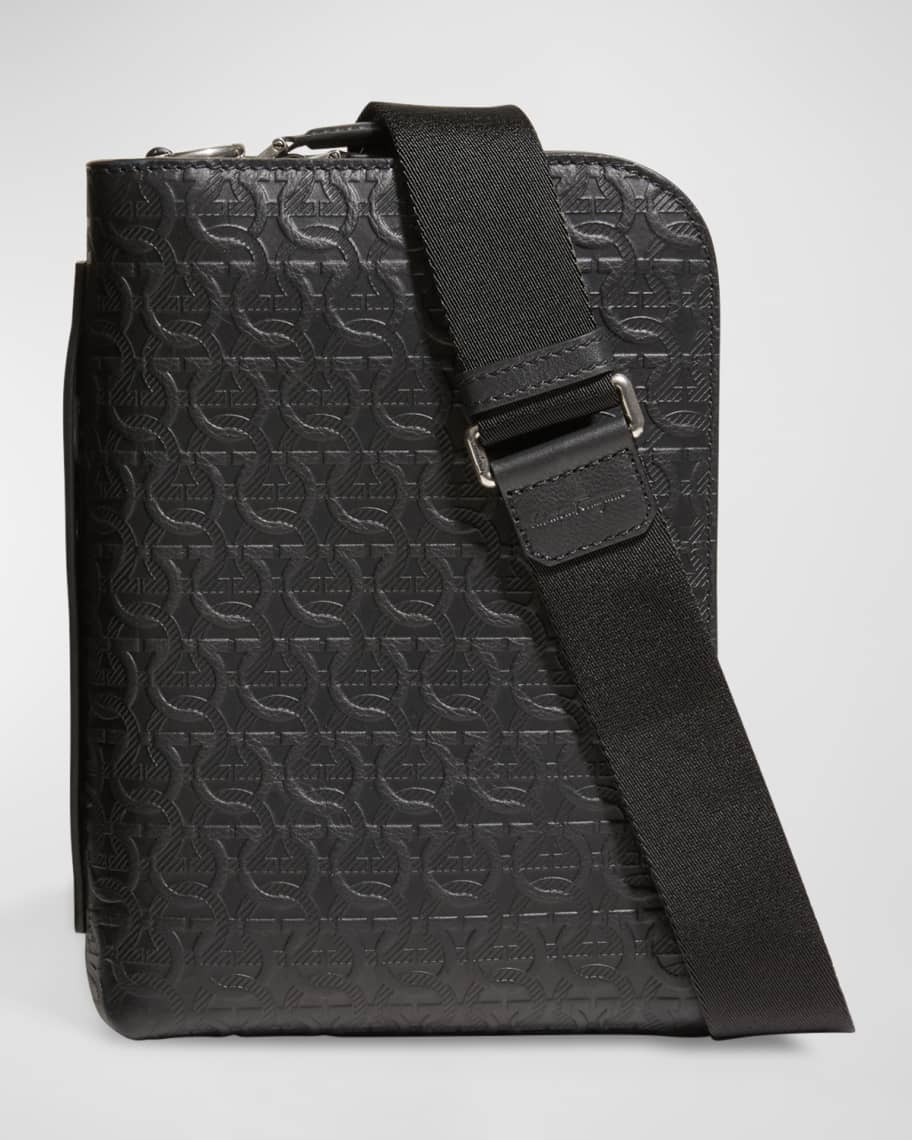 Ferragamo Men s Travel Gancini Embossed Leather Shoulder Bag
