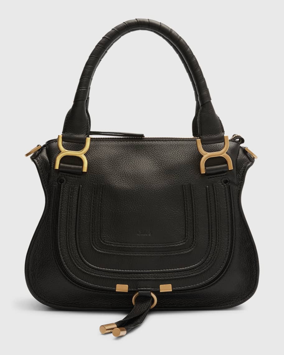 Chloe Marcie Small Satchel Bag in Grained Calfskin Neiman Marcus