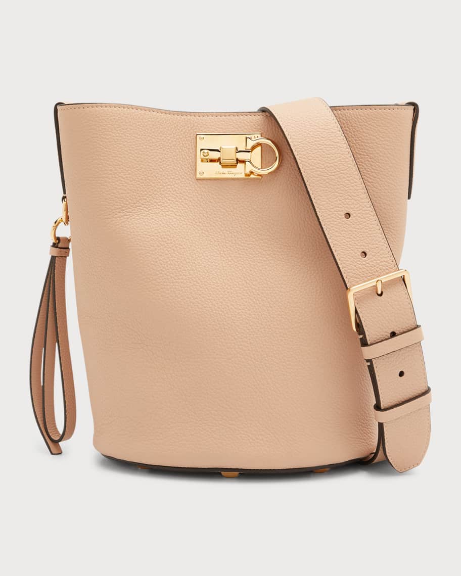 Ferragamo The Studio Leather Bucket Bag | Neiman Marcus