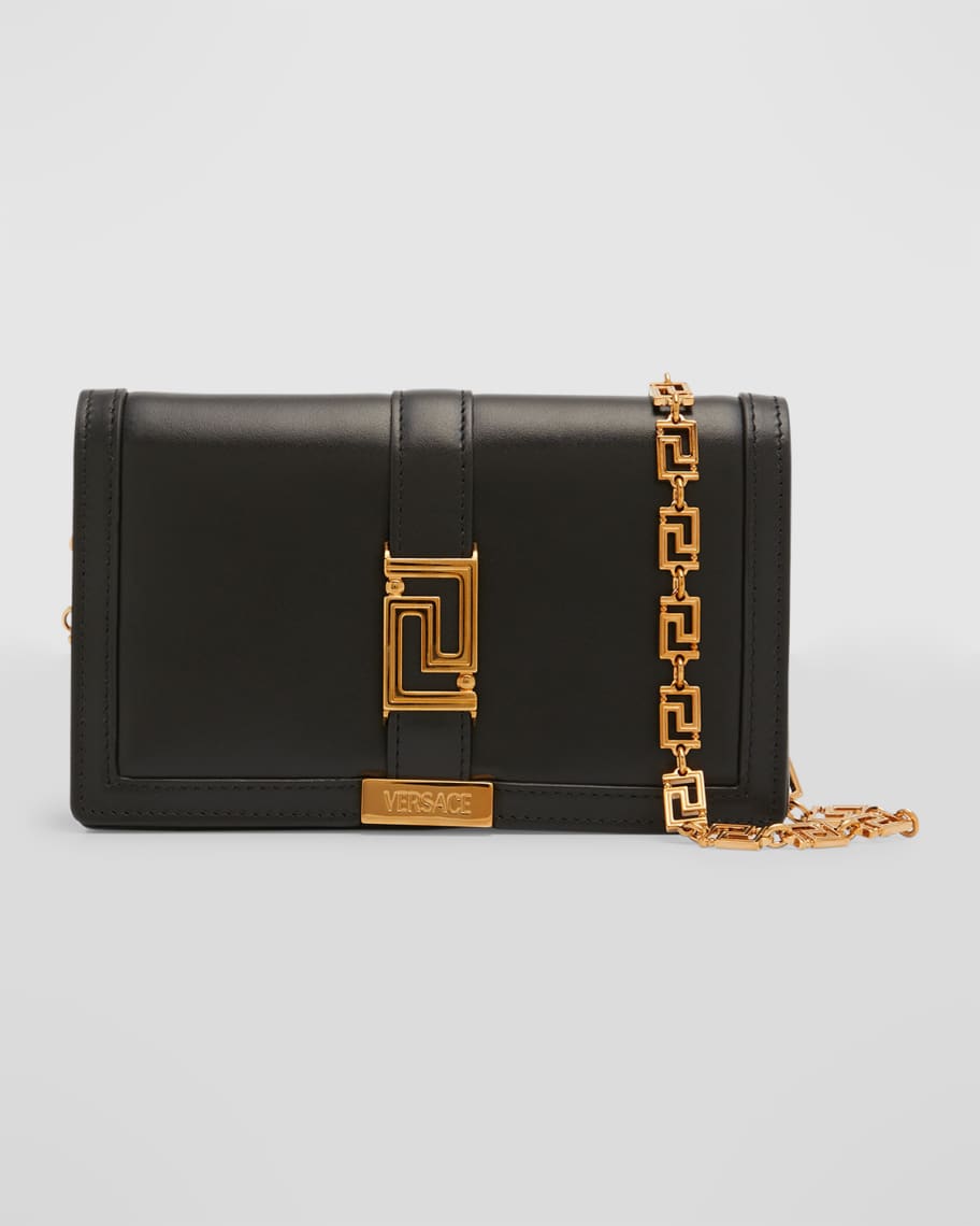 Versace Greca Goddess Leather Wallet on Chain | Neiman Marcus