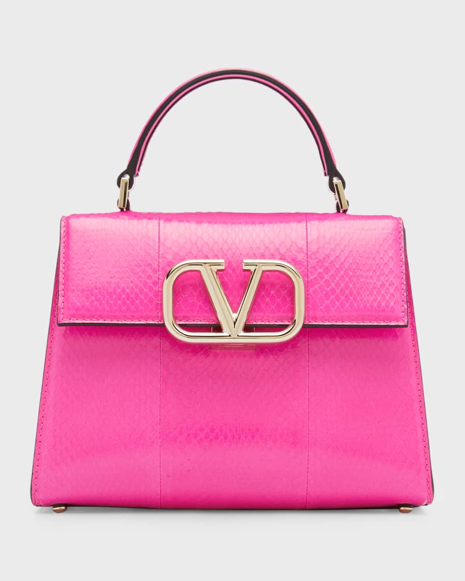 Valentino Garavani VSLING Small Snakeskin Top-Handle Bag | Neiman