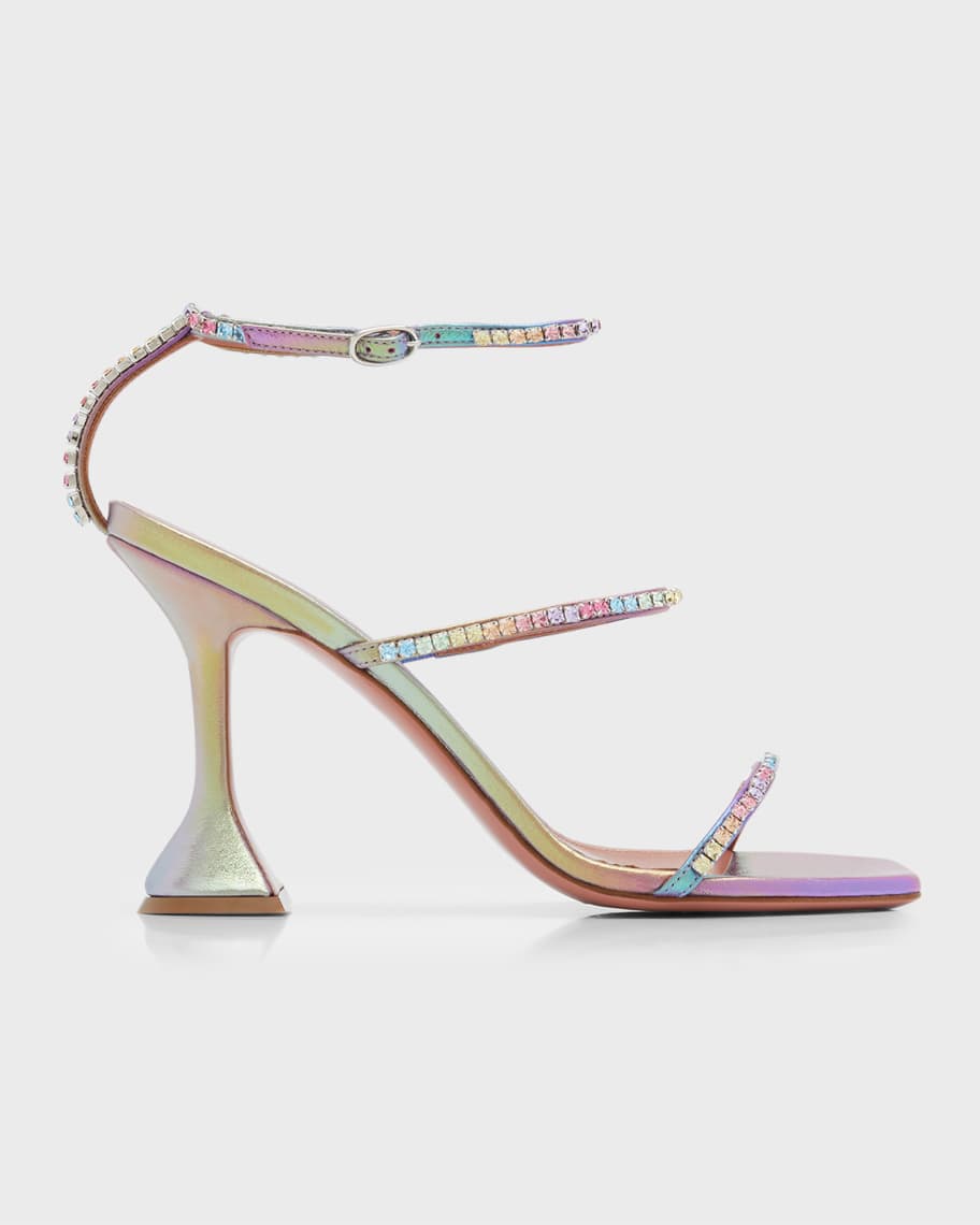 Amina Muaddi Gilda Unicorn Crystal Ankle-Strap Sandals | Neiman Marcus