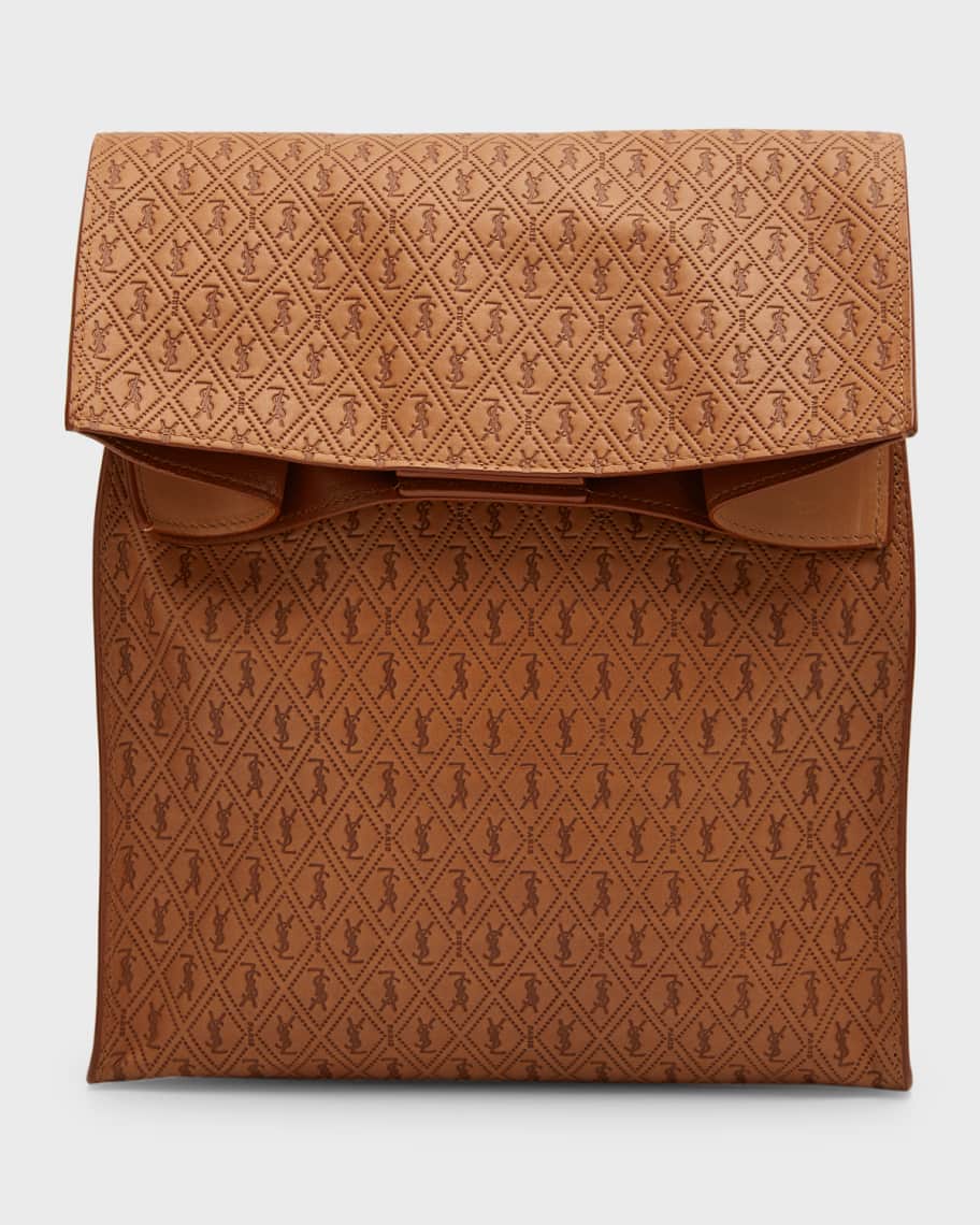 Saint Laurent Men s Le Monogramme Deli Paper Bag Leather Handbag Neiman Marcus