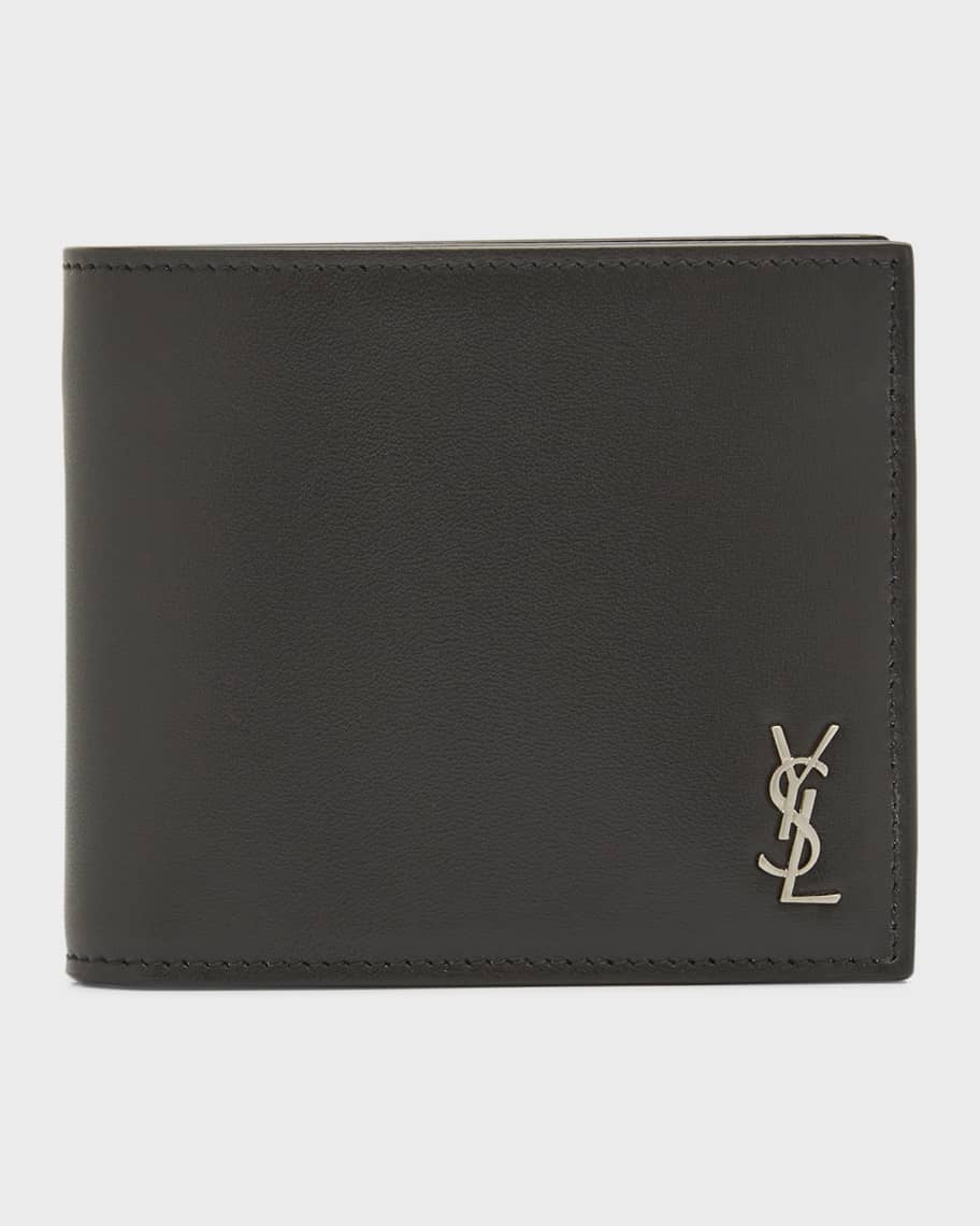 Saint Laurent Men's Tiny Monogram Bifold Leather Wallet