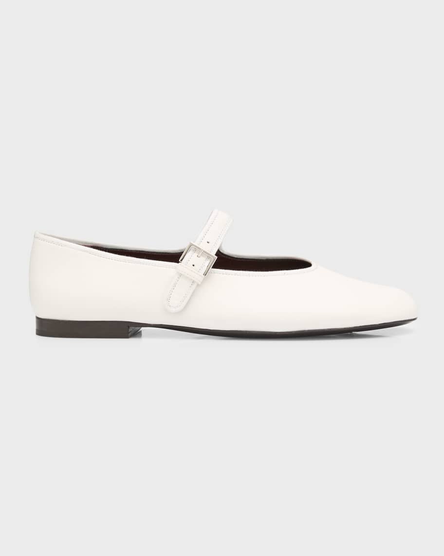 THE ROW Boheme Leather Mary Jane Ballerina Flats Neiman Marcus