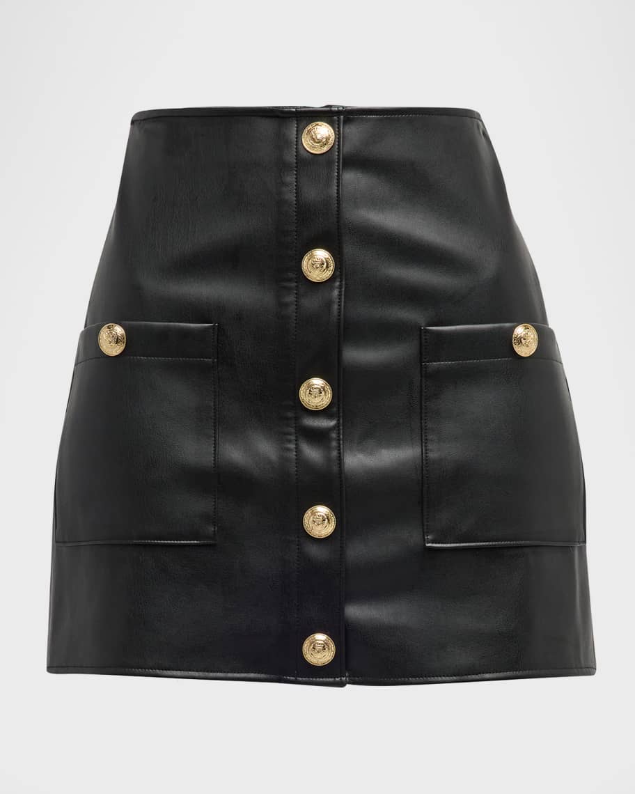L Agence Truman Faux Leather Mini Skirt Neiman Marcus