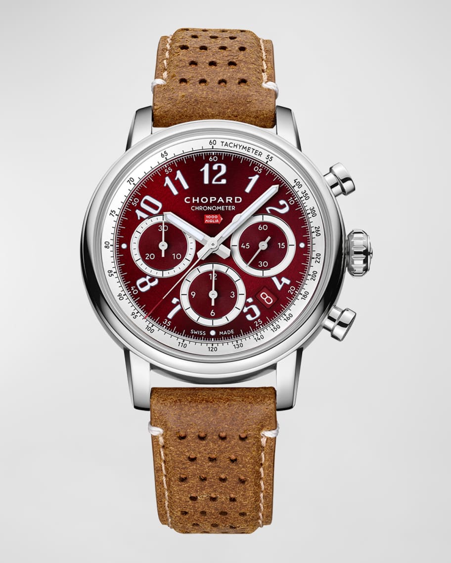 Chopard Mille Miglia 40mm Classic Chronograph Red Dial Watch Neiman Marcus